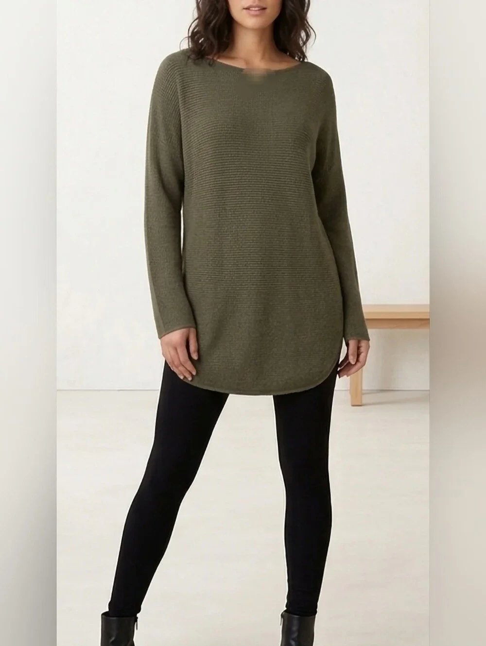 Michael Kors Women’s Waffle Olive Knit Tunic Sweater Medium/Large
